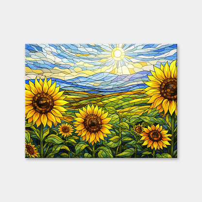 Stained Glass Sunflower Garden | Diamond Painting