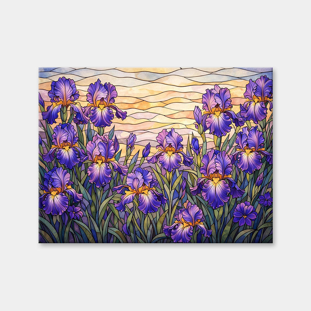 Stained Glass Iris Garden | Diamond Painting