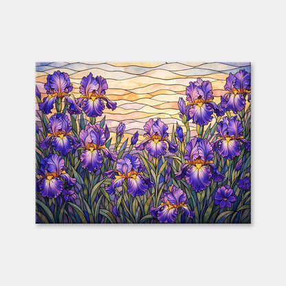 Stained Glass Iris Garden | Diamond Painting