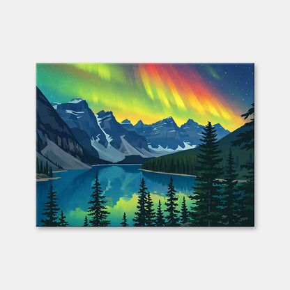 Aurora Mountain Lake | Diamond Painting