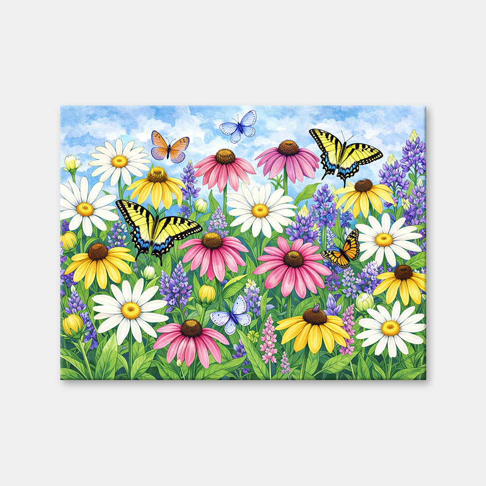 Botanical Butterflies & Echinacea | Diamond Painting