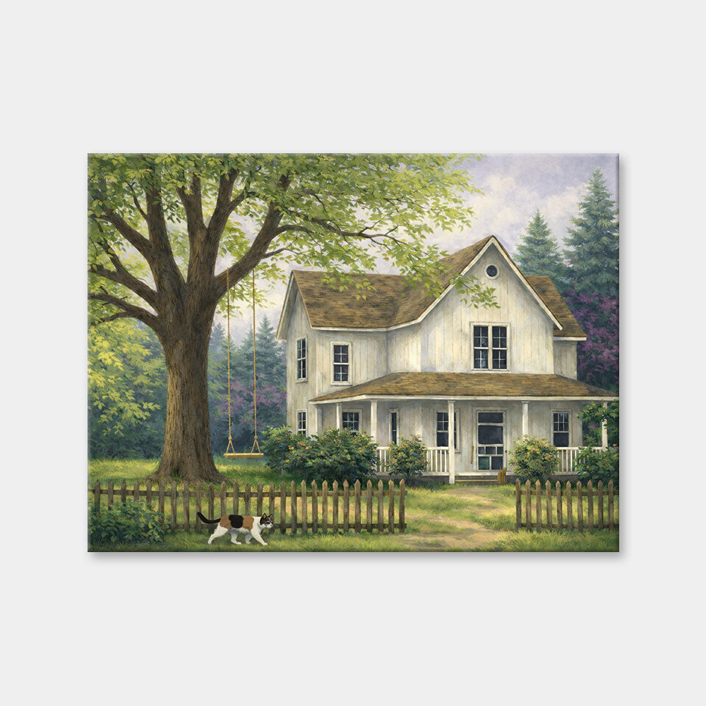 Farmhouse & Calico Cat | Diamond Painting