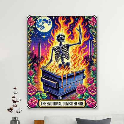 The Emotional Dumpster Fire - Tarot Card Diamond Painting