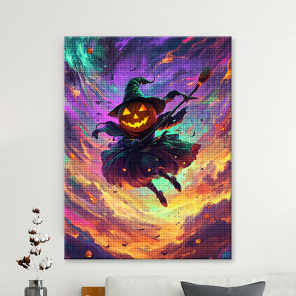 Pumpkin Witch Diamond Painting