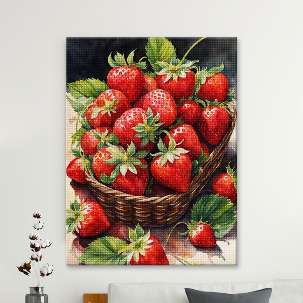 Basket of Strawberries | Diamond Painting