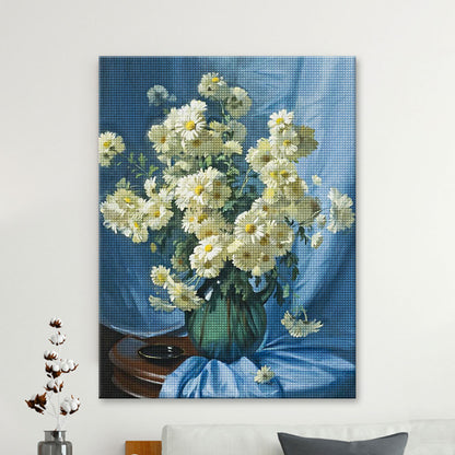 "Still Life - White Daisies" by Ernest Buckmaster | Diamond Painting