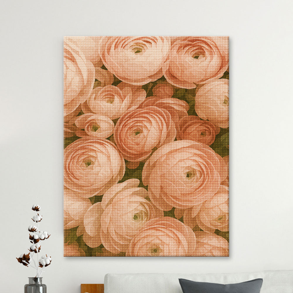 Peach Ranunculus | Diamond Painting