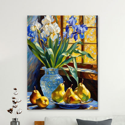 Still Life with Irises and Pears | Diamond Painting