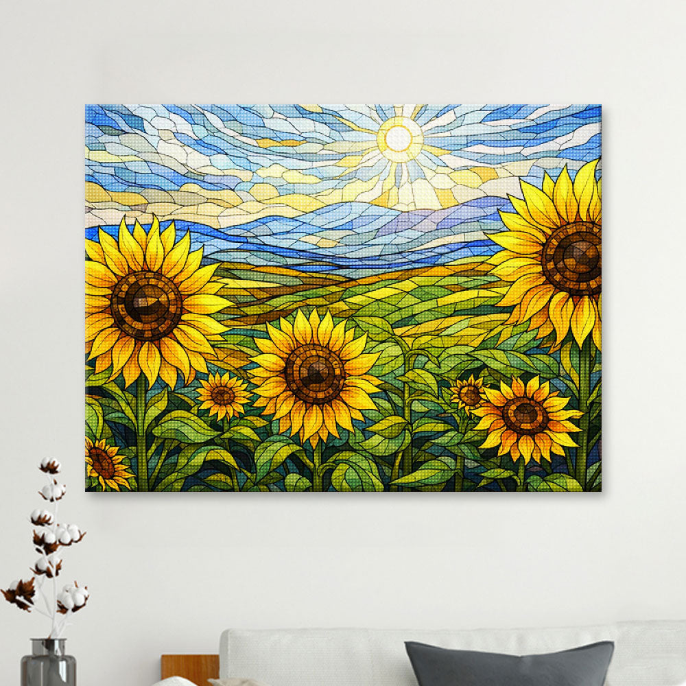 Stained Glass Sunflower Garden | Diamond Painting