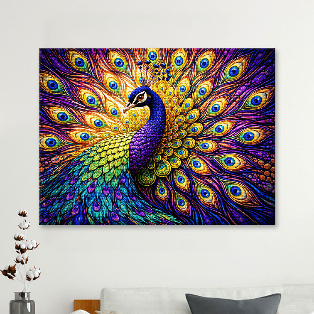 Vibrant Psychedelic Peacock | Diamond Painting