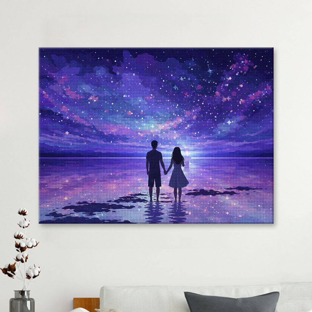 Starlit Shore Couple | Diamond Painting