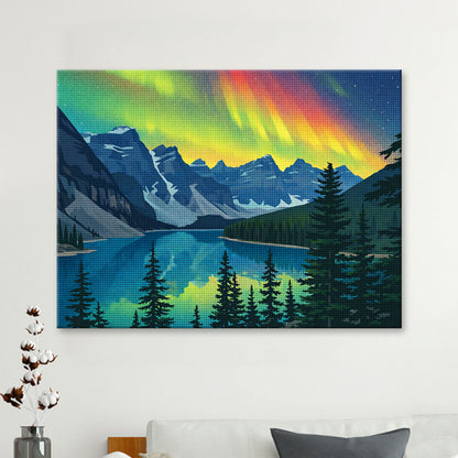 Aurora Mountain Lake | Diamond Painting
