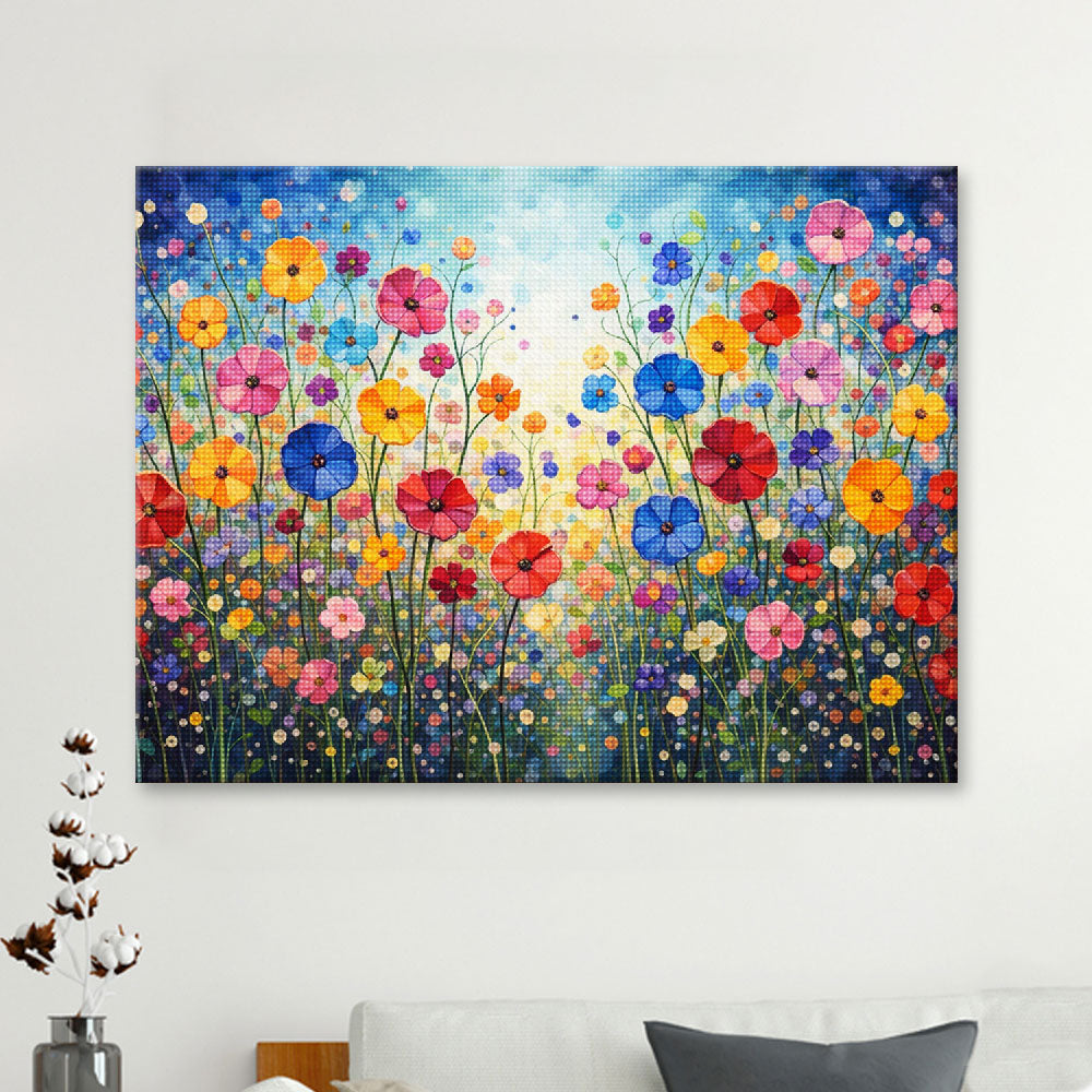 Pointillism Wildflower Meadow | Diamond Painting