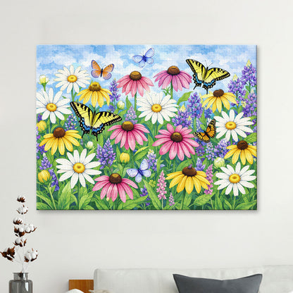 Botanical Butterflies & Echinacea | Diamond Painting