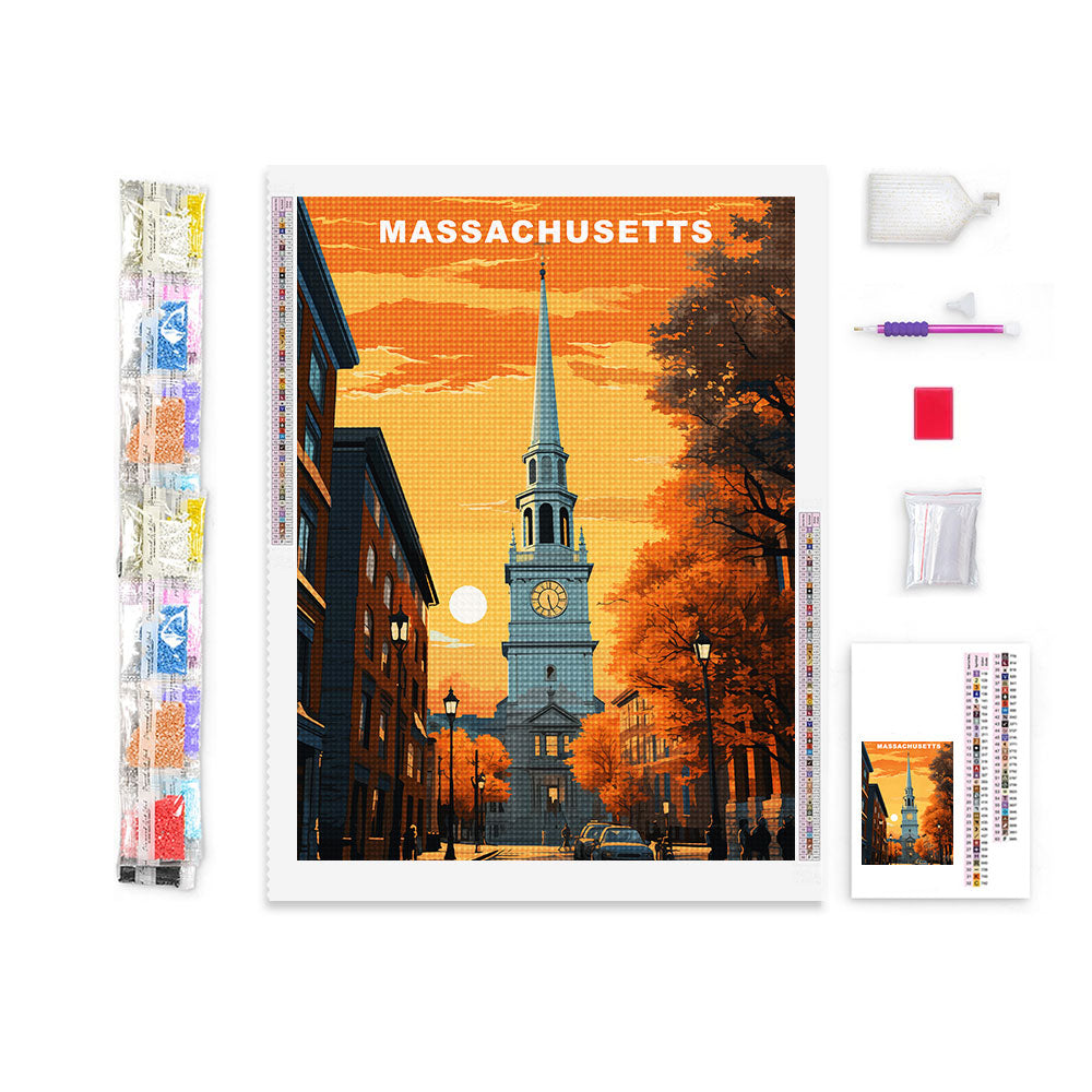 Massachusetts U.S. State Diamond Painting