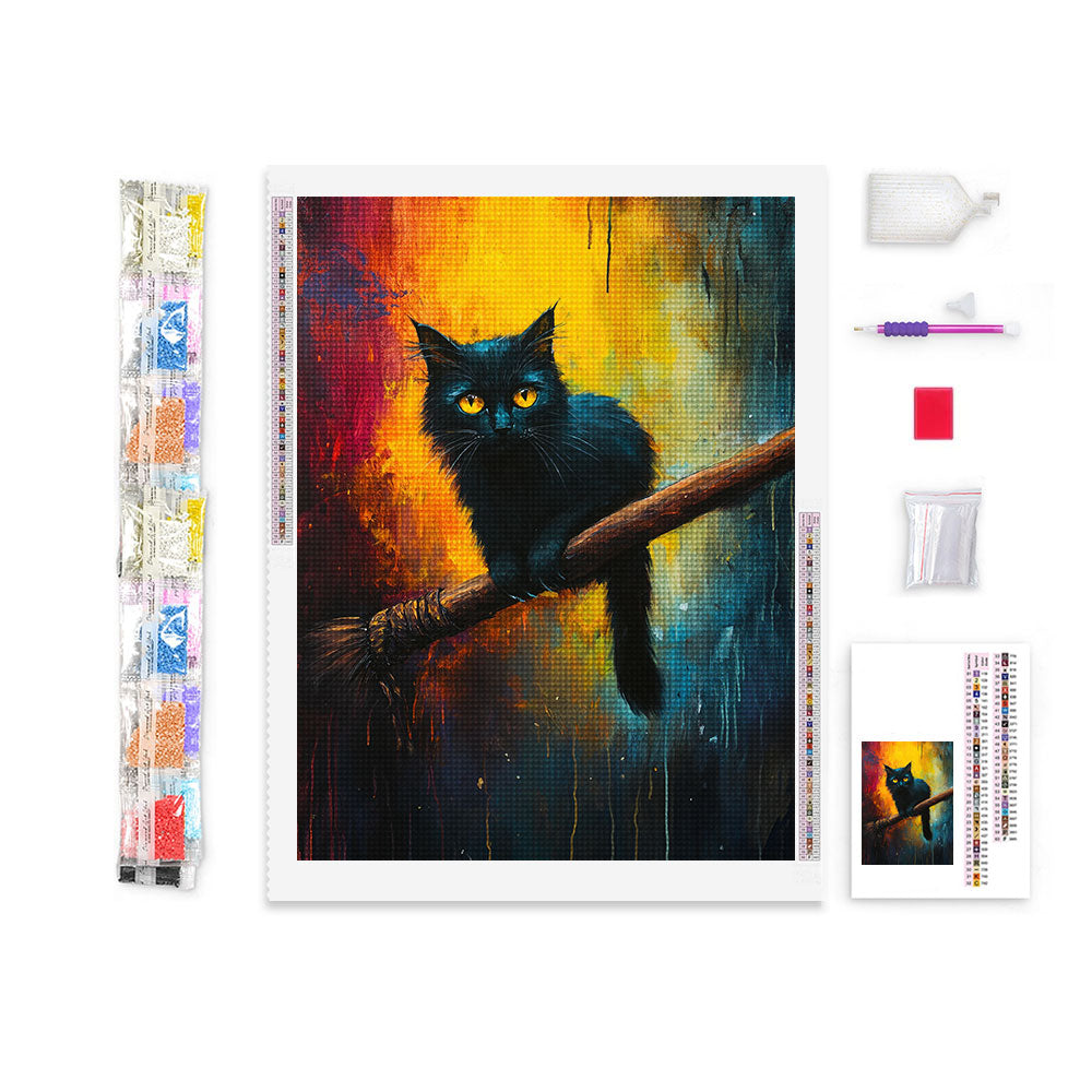 Playful Black Cat Diamond Painting