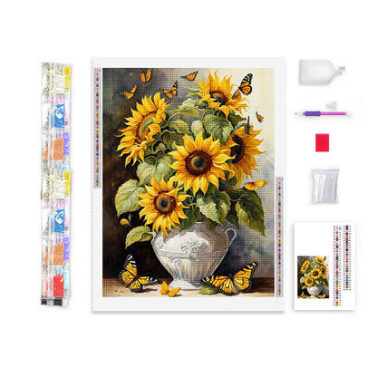 Sunflowers and Monarch Butterflies | Diamond Painting