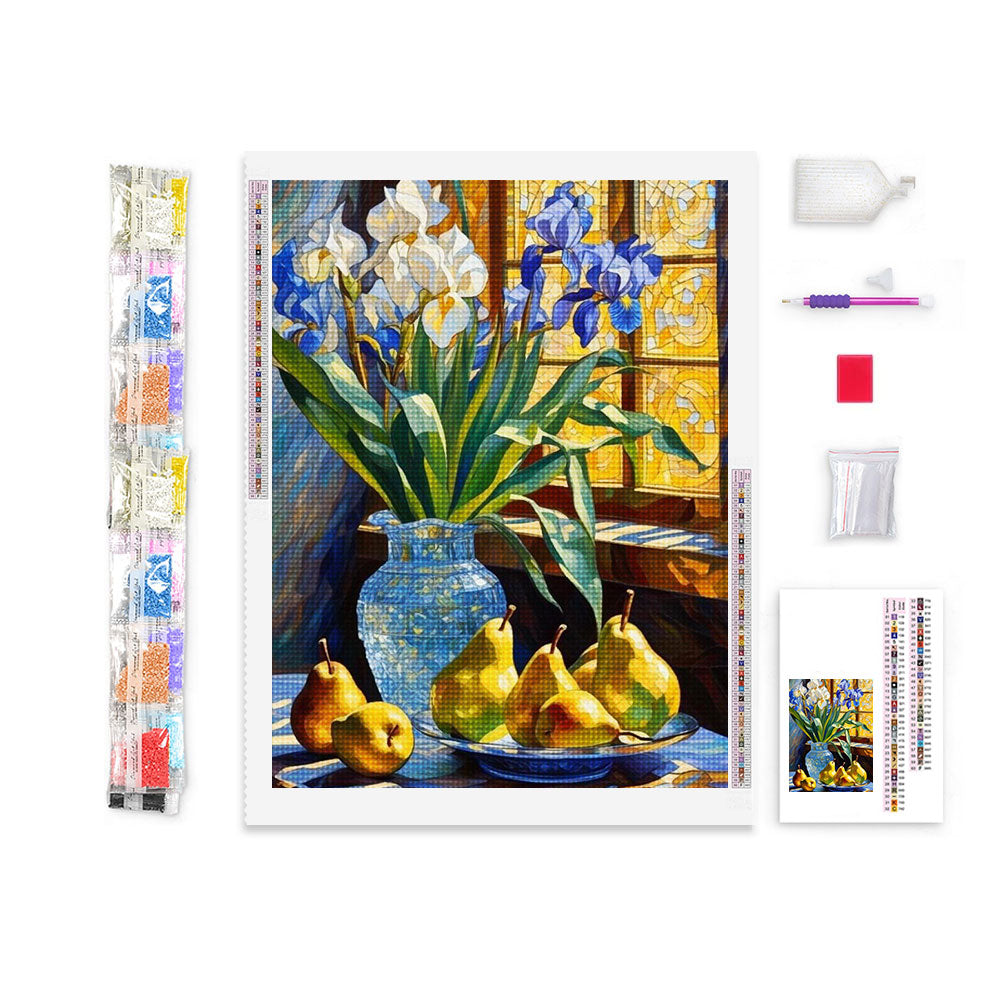 Still Life with Irises and Pears | Diamond Painting