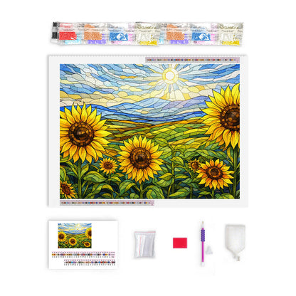 Stained Glass Sunflower Garden | Diamond Painting