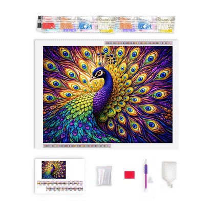 Vibrant Psychedelic Peacock | Diamond Painting