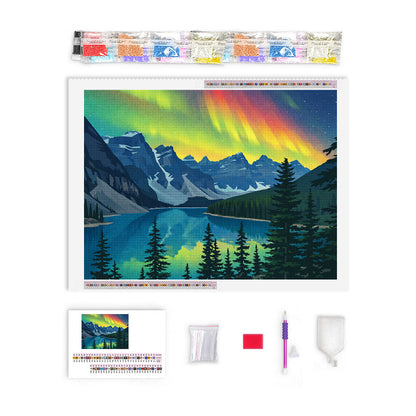 Aurora Mountain Lake | Diamond Painting