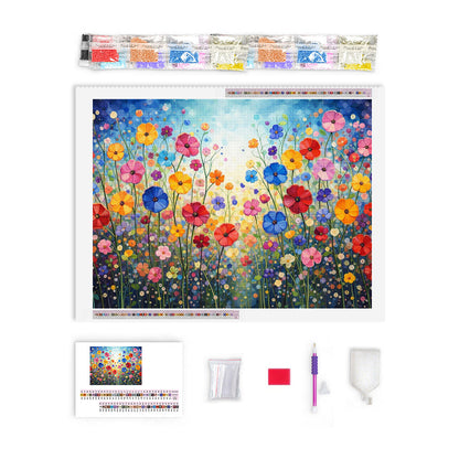 Pointillism Wildflower Meadow | Diamond Painting