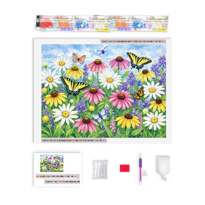 Botanical Butterflies & Echinacea | Diamond Painting