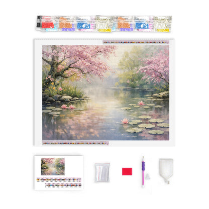 Cherry Blossom Pond | Diamond Painting