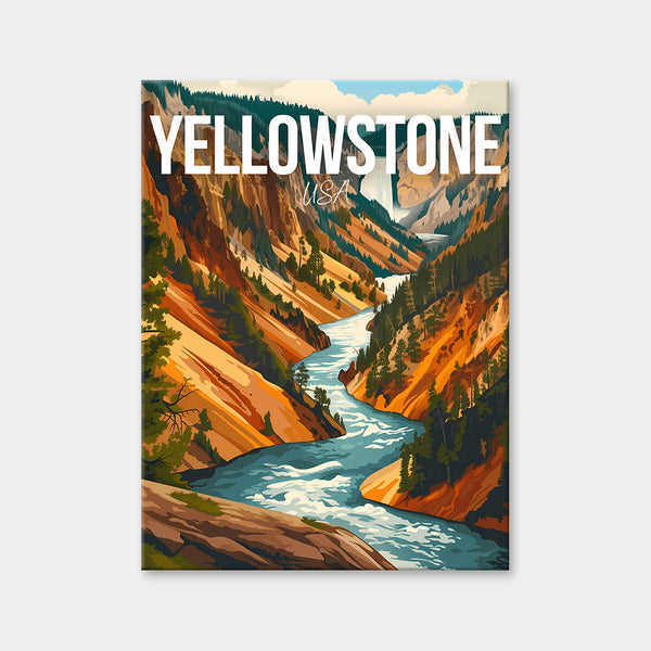 Diamantmalerei mit Stadtbild im Yellowstone-Nationalpark