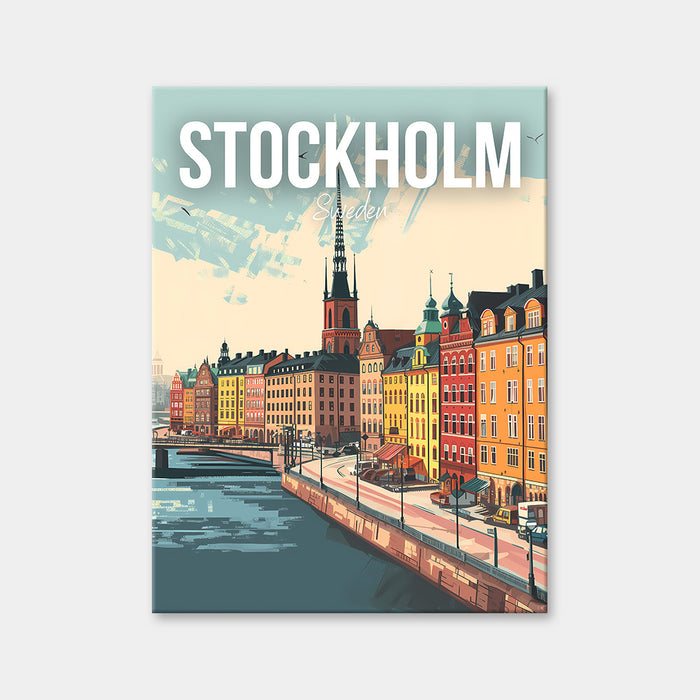 Diamantmalerei mit Stadtbild von Stockholm, Schweden