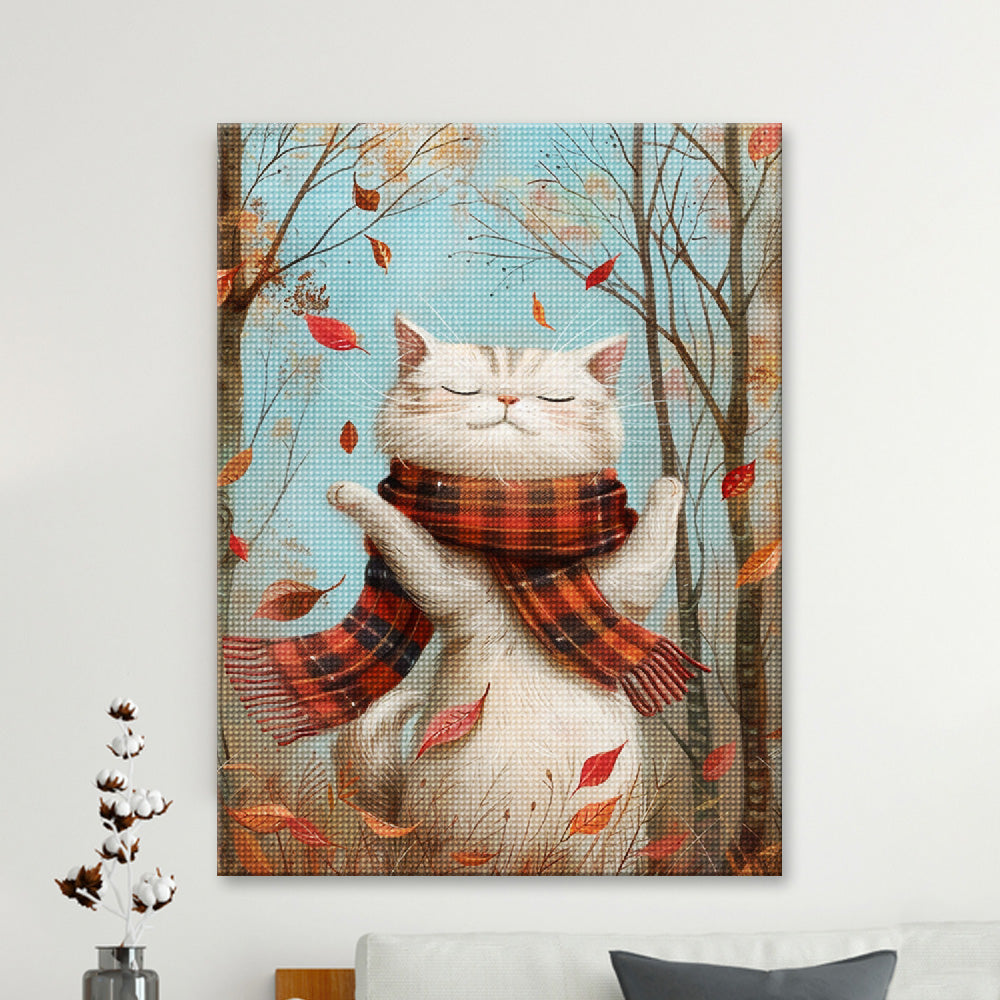 Autumn Breeze Cat Diamond Painting