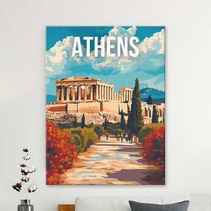 Athens Greece Cityscape Diamond Painting