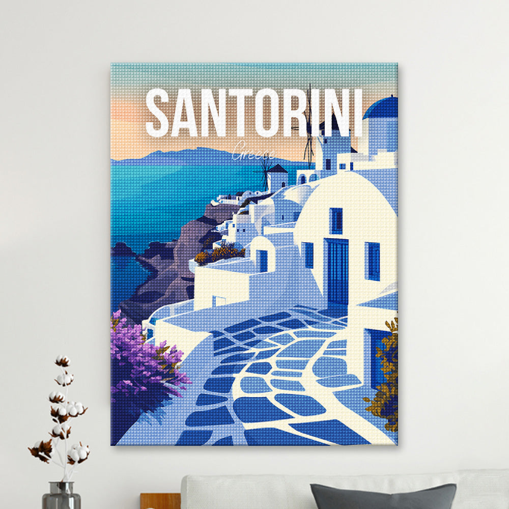 Santorini Greece Cityscape Diamond Painting