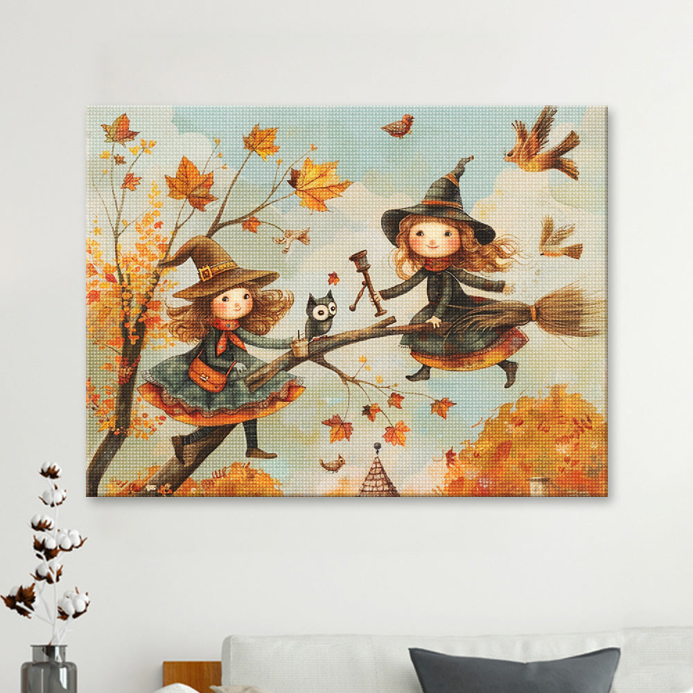 Broomstick and Branches Diamond Painting