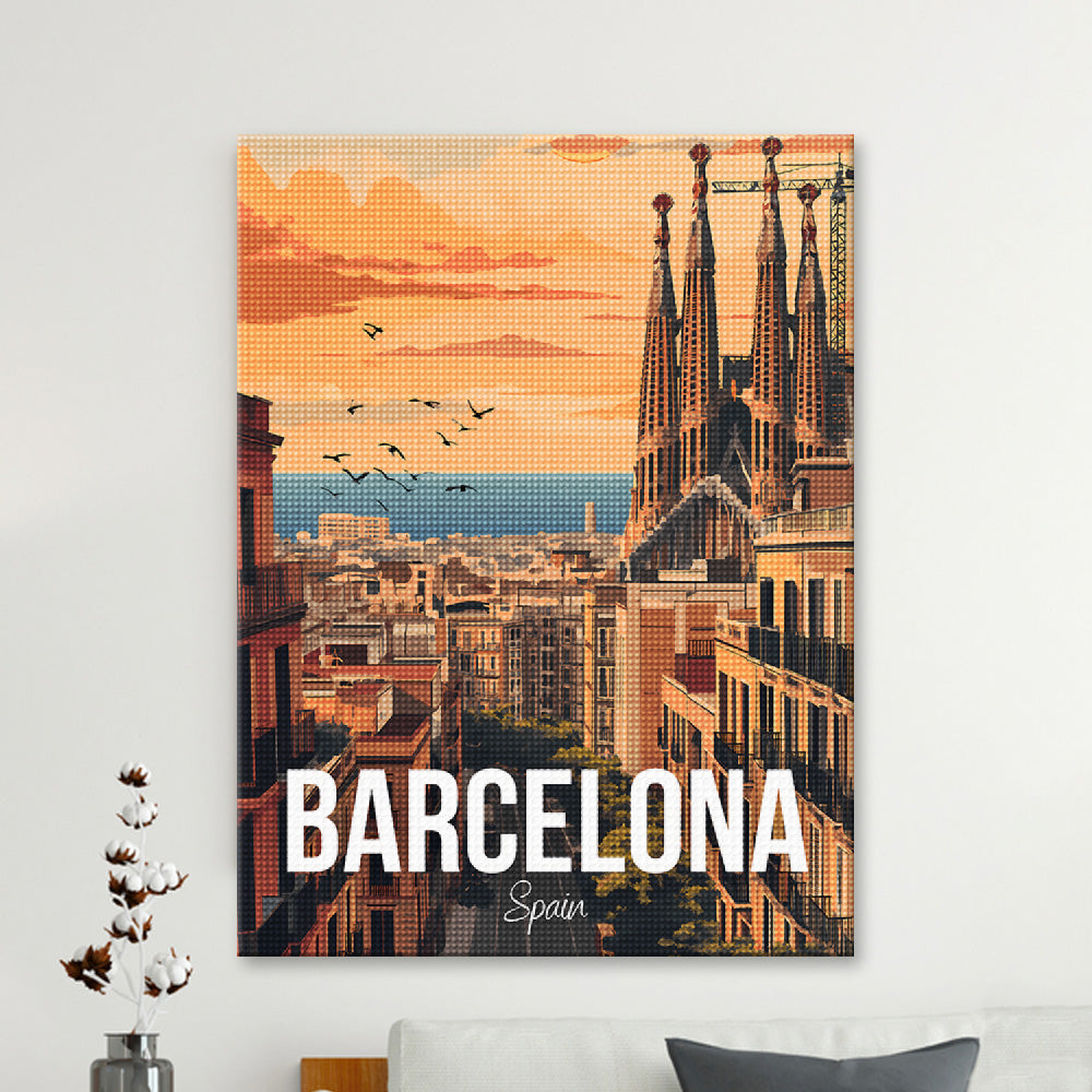 Barcelona Spain Cityscape Diamond Painting