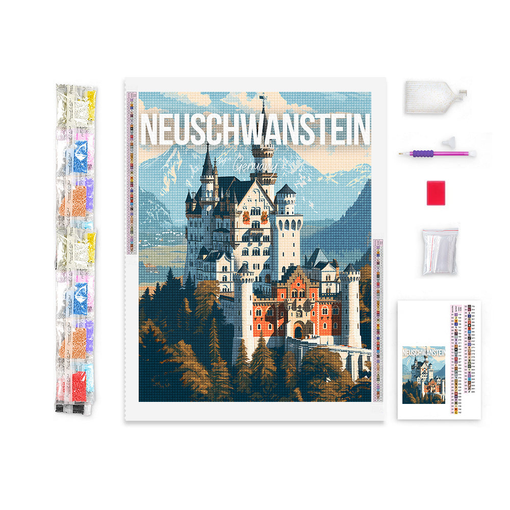 Neuschwanstein Germany Cityscape Diamond Painting