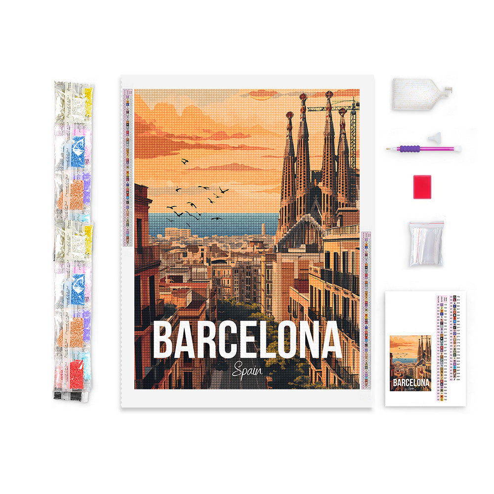 Barcelona Spain Cityscape Diamond Painting