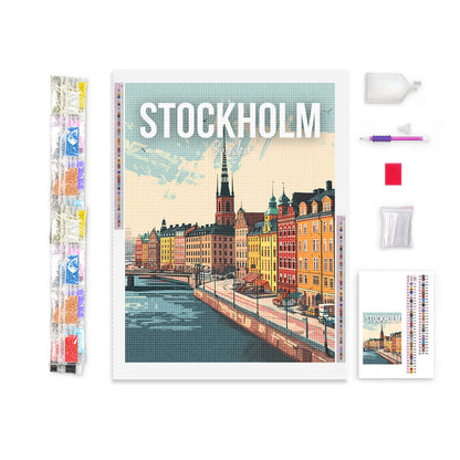 Stockholm Sweden Cityscape Diamond Painting