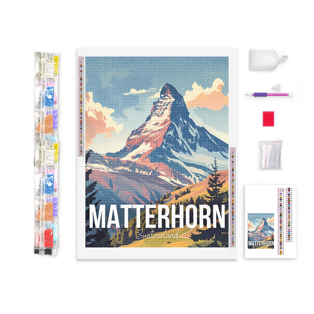 Matterhorn Switzerland Cityscape Diamond Painting