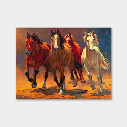 Wild Running Horses Diamond Painting