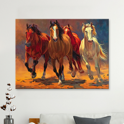 Wild Running Horses Diamond Painting