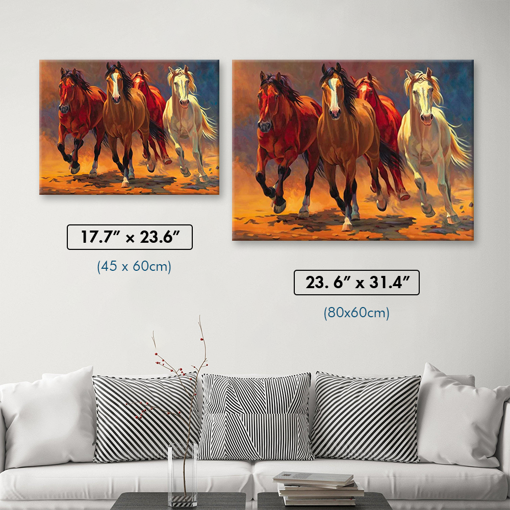 Wild Running Horses Diamond Painting