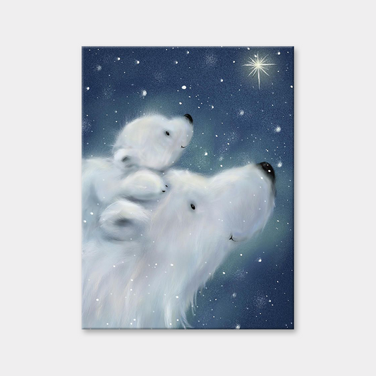 Mama Bear & Kid Under Night Sky Diamond Painting