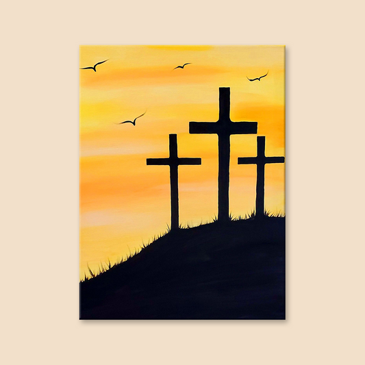 Three Crosses On Hill Diamond Painting