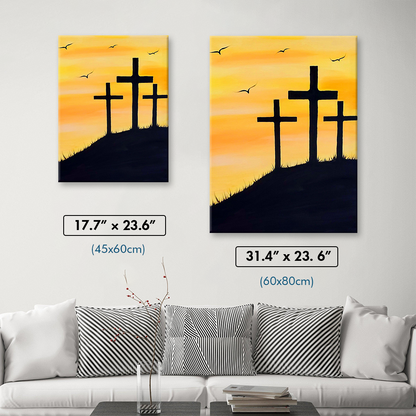 Three Crosses On Hill Diamond Painting