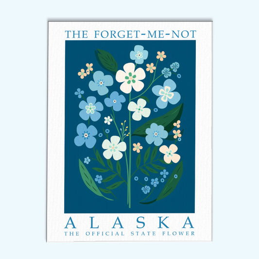 Alaska State Flower - Forget-me-not | Paint by Numbers Kit