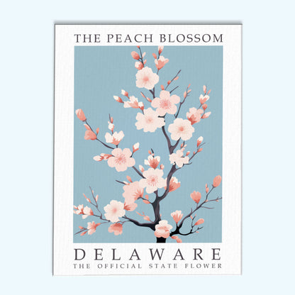 Delaware State Flower - Peach Blossom | Paint by Numbers Kit