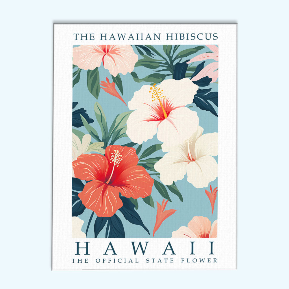 Hawaii State Flower - Hawaiian Hibiscus | Paint by Numbers Kit