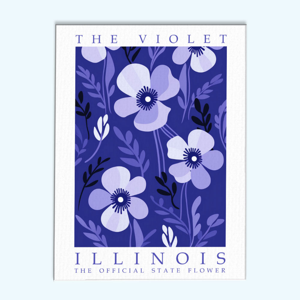 Illinois State Flower - Violet | Paint by Numbers Kit