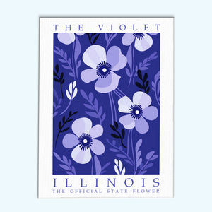 Staatsblume von Illinois – Violett | Malen nach Zahlen Set